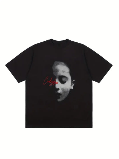 Black and White Face Graphic Tee