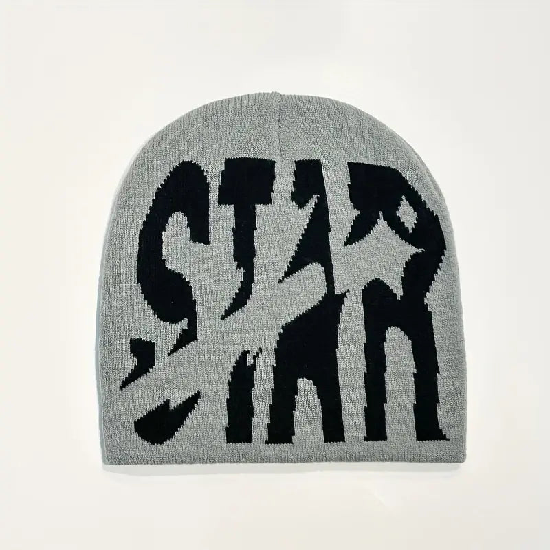 Black and Grey Star Beanie