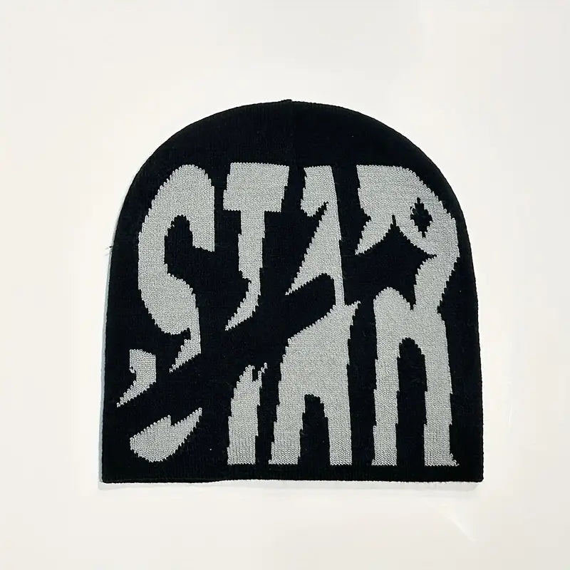 Black and Grey Star Beanie