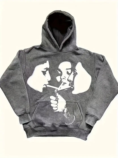 Vintage Face Graphic Hoodie