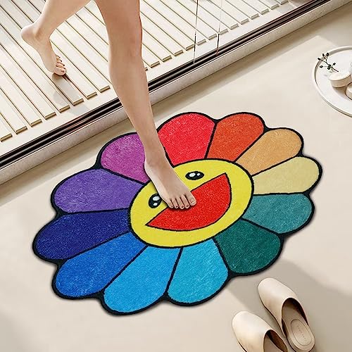 Faptoena Sunflower Bathroom Rugs Perfect for Kids..