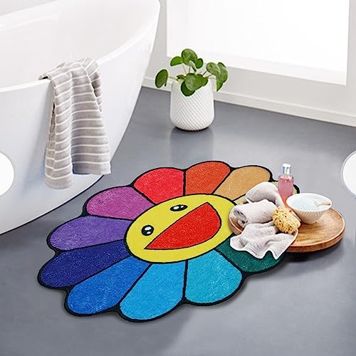 Faptoena Sunflower Bathroom Rugs Perfect for Kids..